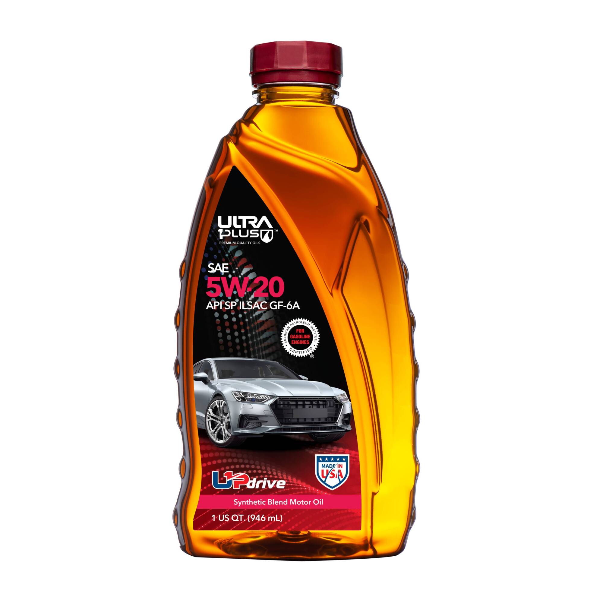 Ultra1Plus Synthetic Blend Motor Oil — SAE 5W-20, API SP, 1 Qt., Model# UL201